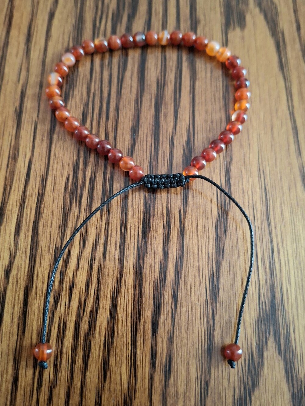 Orange Aventurine Gemstones Beaded Adjustable Bracelet